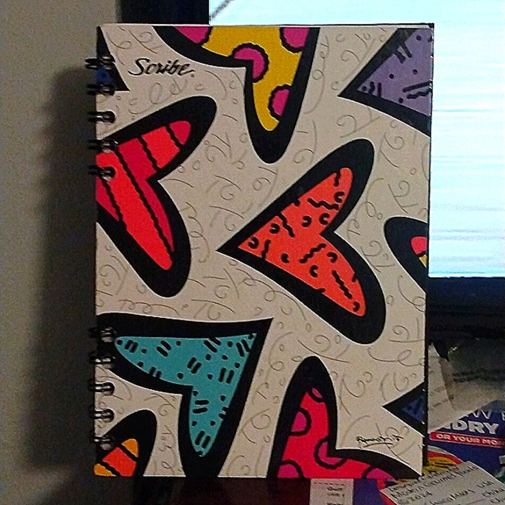 Romero Britto Colorful Spiral Notebook Hard Cover 61 sheets Scribe Colombia Used